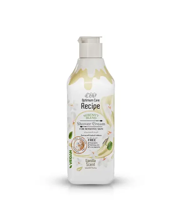 Eva Optimum Care Recipe Serenity Blend Shower Cream For Sensitive Skin - Vanilla Scent 370 Ml