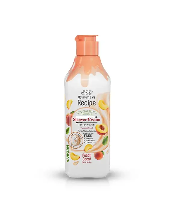 Eva Optimum Care Recipe Revitalizing Blend Shower Cream For Dry Skin - Peach Scent 370 Ml