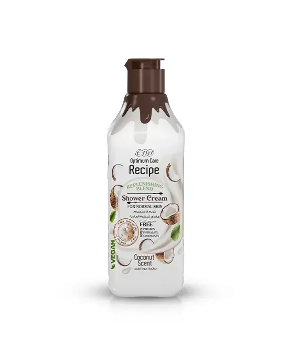 Eva Optimum Care Recipe Replenishing Blend Shower Cream For Normal Skin - Coconut Scent 370 Ml