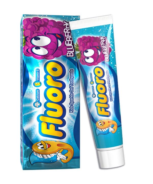Fluoro Kids Sparkle Gel Toothpaste Blueberry Flavour 50 Gm