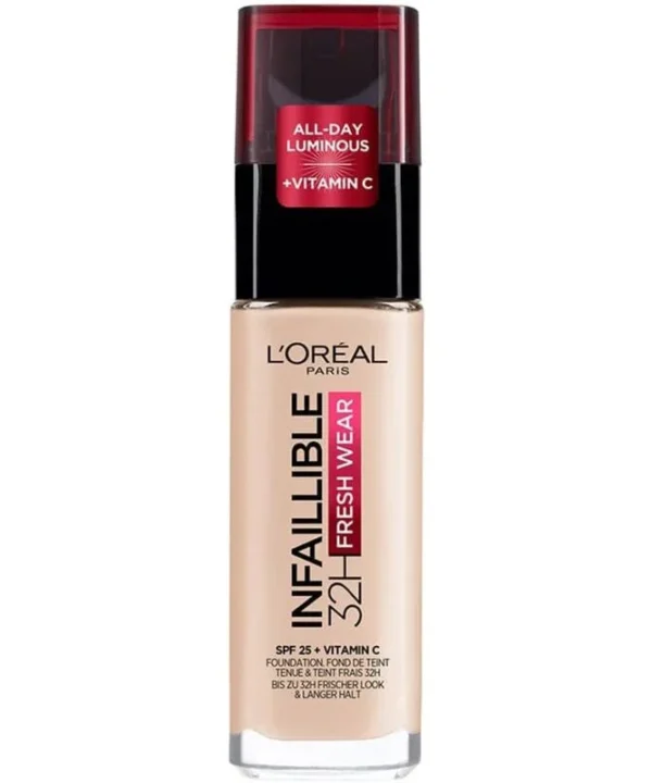 LOREAL Infaillible 32H Fresh Wear Liquid Foundation SPF25 + Vitamin C - 015 Porcelaine