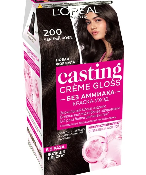 LOreal Paris Casting Crème Gloss Hair Dye, 200 Ebony Black