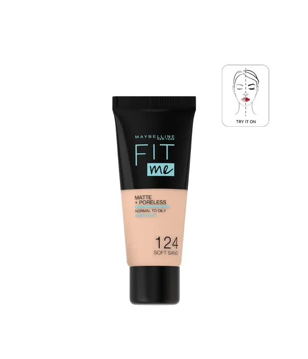 Maybelline Fit Me Matte + Poreless Liquid Foundation  124 - Soft Sand