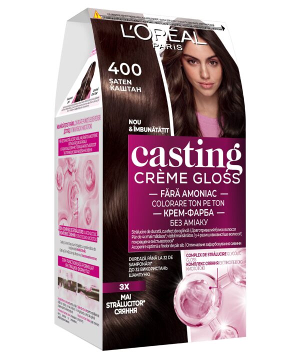 LOreal Paris Casting Creme Gloss Ammonia Free Coloration, Shade 400, brown