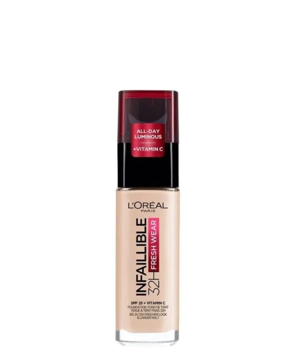 LOREAL Infaillible 32H Fresh Wear Liquid Foundation SPF25+Vitamin C-015 Porcelaine