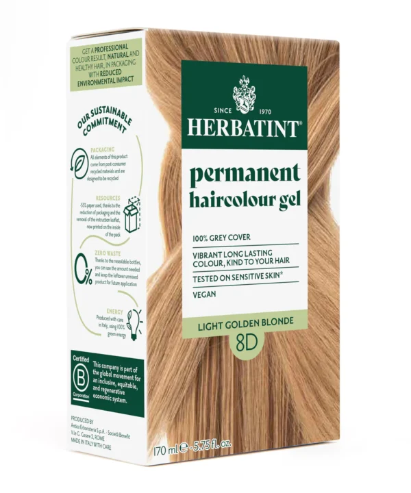 Permanent haircolour gel 8D Light Golden Blonde, 170 ml