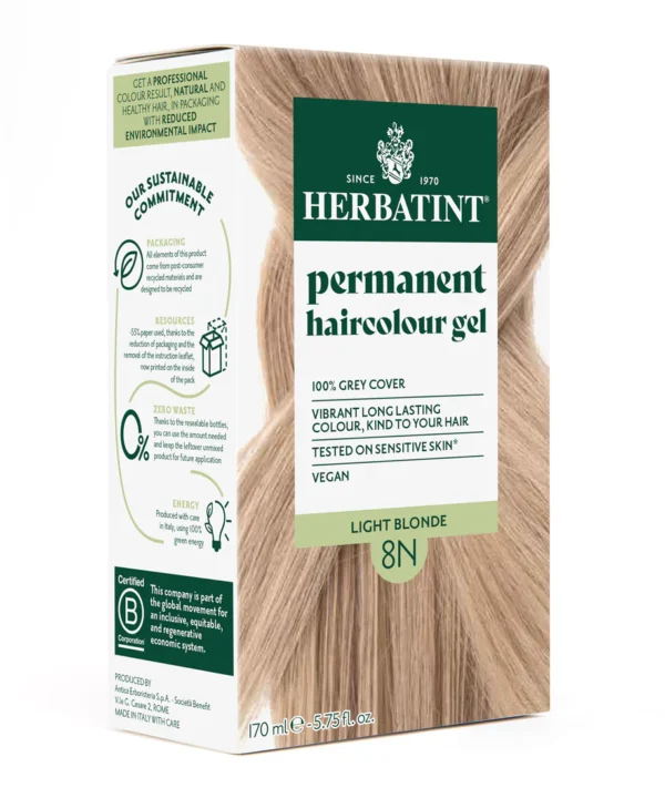 Permanent haircolour gel 8N Light Blonde, 170ml