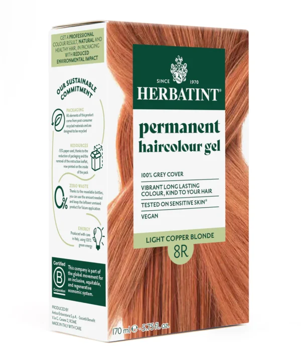 Permanent haircolour gel 8R Light Copper Blonde, 170ml